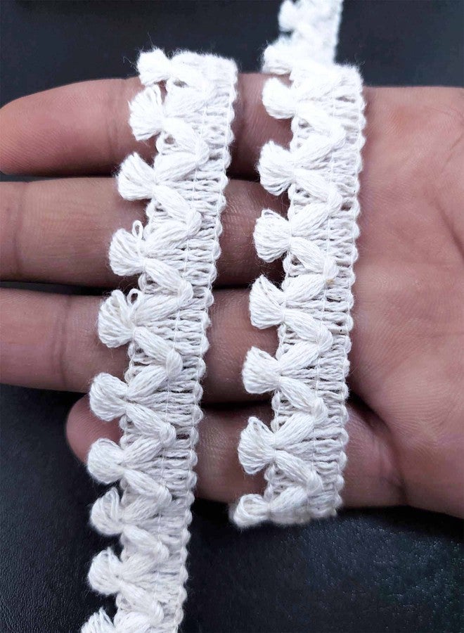 Mezin Cotton Doll Gpo Lace Border for Dress, Kurtis, Dupatta, Bag, Craft and Decorations (8 Mtr, White) - Image 1
